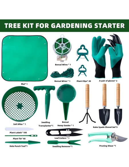 Kit de Jardinería 175 Piezas SteelyCo - Herramientas para Bonsái y Suculentas Kit de Jardinería 175 Piezas SteelyCo - Herramientas para Bonsái y Suculentas