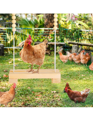 Percha de Gallina Jorewood 40cm Madera Natural con Mono