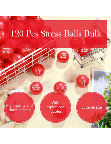 120 Pelotas Antiestrés Motivacionales Poen 4 cm Espuma