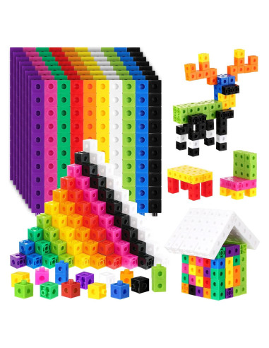 Cubos Enlazadores Jenaai 2000 Piezas Plástico Colorido 2 cm