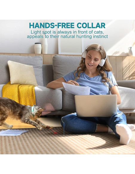 Collar láser interactivo para gatos MZINGALL - Negro, 200-310mm