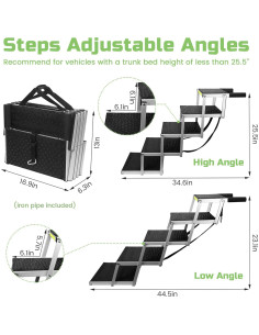 Escalera para Perros KZYZZFRID 5 Pasos Aluminio Antideslizante 2