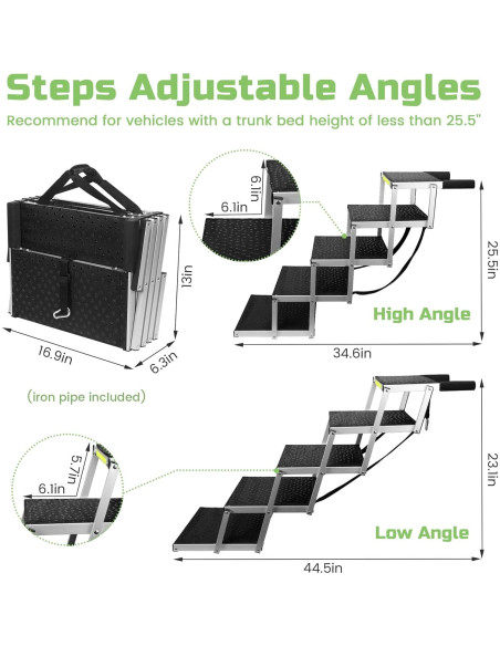 Escalera para Perros KZYZZFRID 5 Pasos Aluminio Antideslizante Escalera para Perros KZYZZFRID 5 Pasos Aluminio Antideslizante
