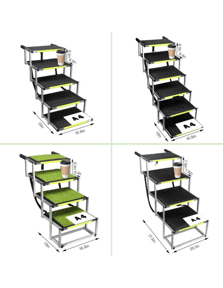 Escalera para Perros KZYZZFRID 5 Pasos Aluminio Antideslizante Escalera para Perros KZYZZFRID 5 Pasos Aluminio Antideslizante