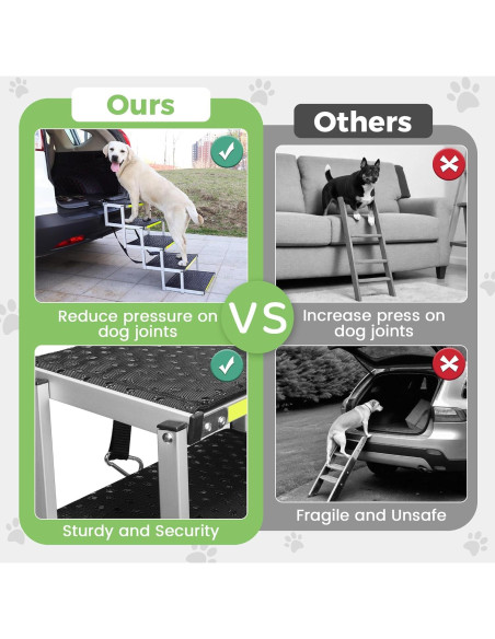 Escalera para Perros KZYZZFRID 5 Pasos Aluminio Antideslizante Escalera para Perros KZYZZFRID 5 Pasos Aluminio Antideslizante
