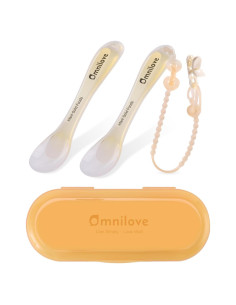 Cucharas de Silicona para Bebés Omnilove 6+ Meses - Set de 2