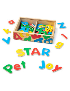 Imanes de Alfabeto de Madera Melissa & Doug - 52 Piezas