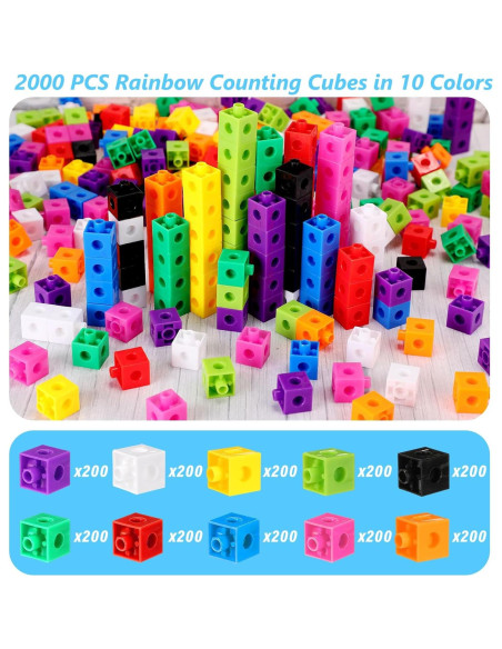 Cubos Enlazadores Jenaai 2000 Piezas Plástico Colorido 2 cm Cubos Enlazadores Jenaai 2000 Piezas Plástico Colorido 2 cm