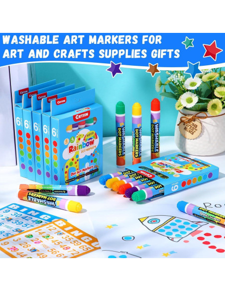 Marcadores de Puntos Lavables Crtiin - 72 Piezas 6 Colores Marcadores de Puntos Lavables Crtiin - 72 Piezas 6 Colores