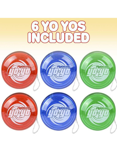 Yoyos de Plástico Premium ArtCreativity - Paquete de 6 Colores