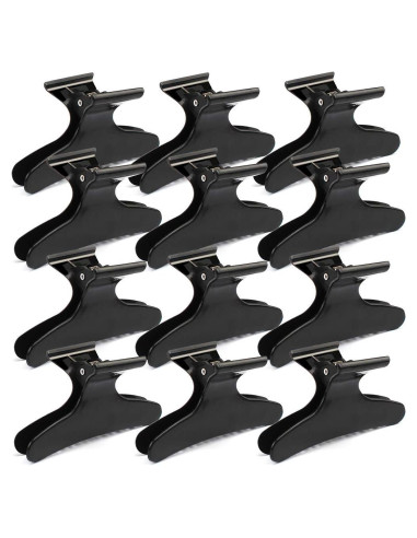 Pinzas para el cabello Ondder negras, paquete de 12, 8.13 cm