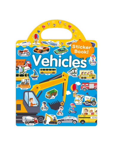 Libro de Pegatinas Reutilizables Benresive Vehículos 36 Piezas