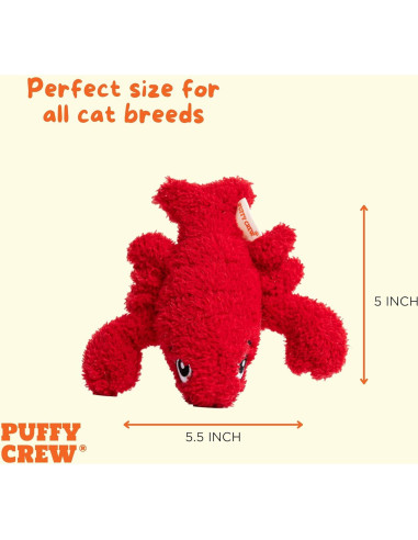 Juguete de felpa para gatos Puffy Crew langosta 12.7 cm