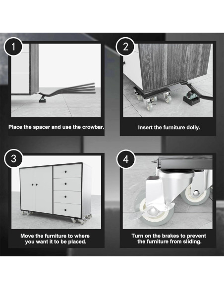 Juego de Carretillas para Muebles Qenovo 5 Ruedas 453.6 kg Juego de Carretillas para Muebles Qenovo 5 Ruedas 453.6 kg