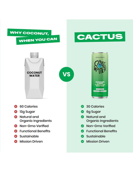 Caliwater Agua de Cactus Orgánica Jengibre y Lima 12 Latas 355ml Caliwater Agua de Cactus Orgánica Jengibre y Lima 12 Latas 355ml