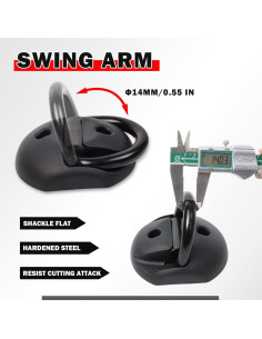 Candado de Cadena Antirrobo AKM 200cm x 10mm + Anclaje 14mm 2