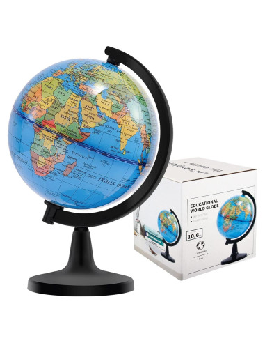 Globo Terráqueo Mini Wizdar 10 cm Educativo Rotativo