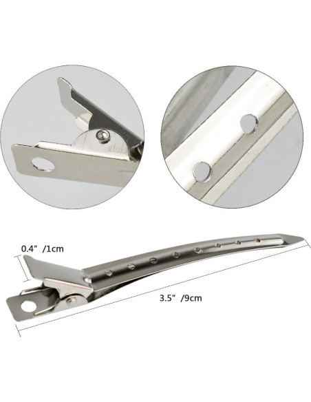 24 Clips de Pico de Pato Bantoye 8.9 cm Metal Antioxidante Plata 24 Clips de Pico de Pato Bantoye 8.9 cm Metal Antioxidante Plata