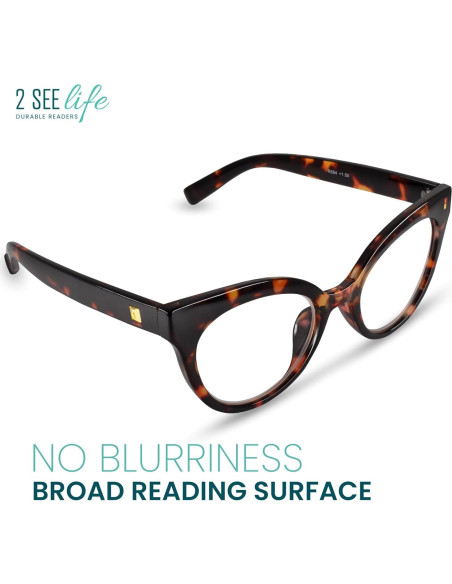 Gafas de Lectura Ojo de Gato 2SeeLife Marrón 1.25 para Mujeres Gafas de Lectura Ojo de Gato 2SeeLife Marrón 1.25 para Mujeres