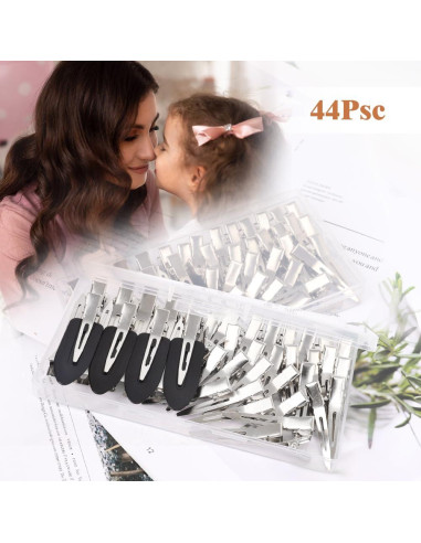 Pinzas de cabello Dgeclr 44 piezas metal pico de pato