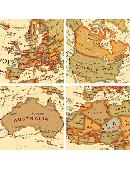 Globo Terráqueo Exerz 14 cm Vintage Mapa Inglés Decorativo Globo Terráqueo Exerz 14 cm Vintage Mapa Inglés Decorativo