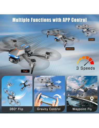 Drone Plegable RAGPIP X66 con Cámara 1080P y Vuelo Estable