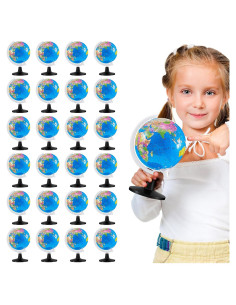 Henoyso 24 Mini Globos Terráqueos 13.2 cm para Educación