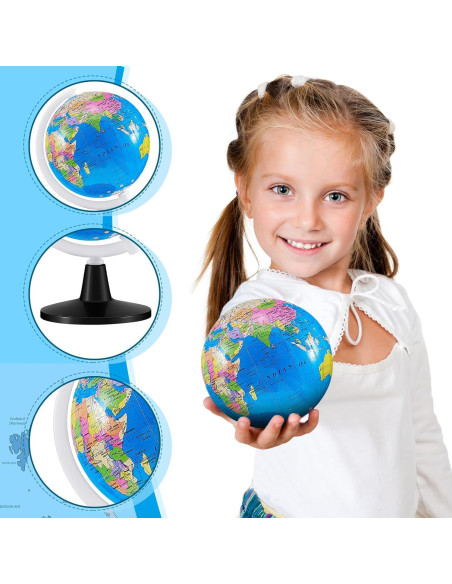 Henoyso 24 Mini Globos Terráqueos 13.2 cm para Educación Henoyso 24 Mini Globos Terráqueos 13.2 cm para Educación