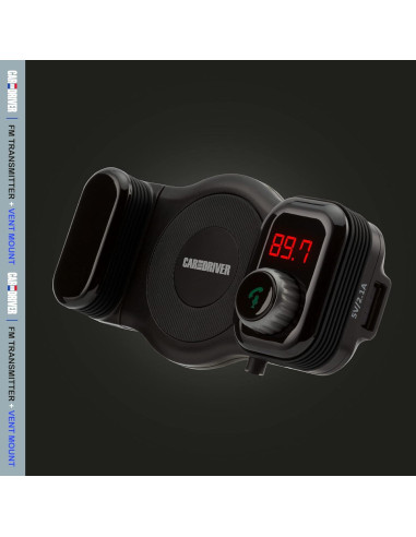 Transmisor FM Bluetooth Car and Driver 9900 con Soporte de Teléfono