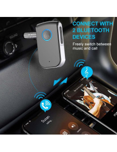 Adaptador Bluetooth 5.0 Leeyofun para coche 3.5mm 2