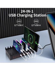 Estación de Carga Rápida USB Yoodarmx 300W 24 Puertos 2