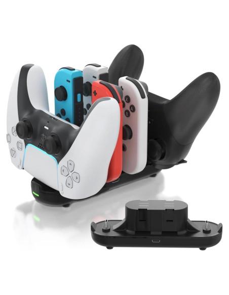 Cargador 6 en 1 para Controladores Nintendo Switch YUNDA Cargador 6 en 1 para Controladores Nintendo Switch YUNDA
