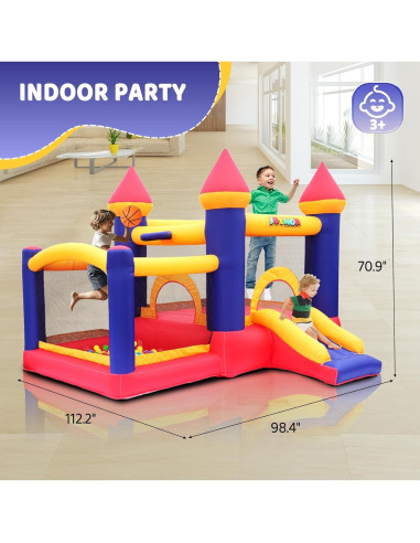Casa Inflable de Rebote JOYMOR con Piscina de Pelotas 3-10 Años