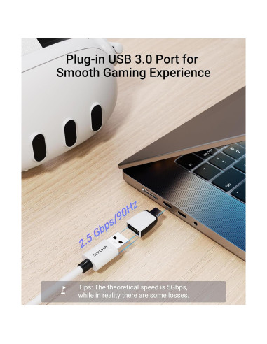 Cable de Enlace de Carga Syntech 4.88m para Meta Quest 3S/3/2
