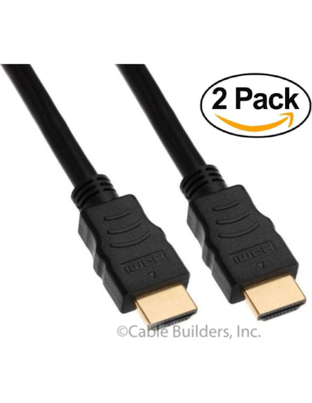 Cable HDMI Corto 30.48cm Cable Builders Ultra Alta Velocidad 2-Pack Cable HDMI Corto 30.48cm Cable Builders Ultra Alta Velocidad 2-Pack