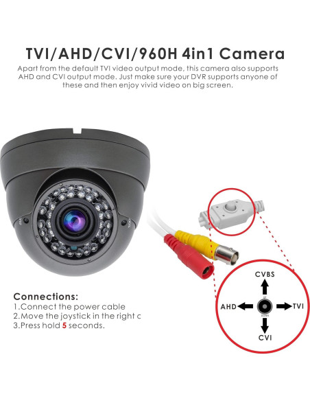 Cámara de Seguridad Híbrida Inwerang 5MP Domo Varifocal 2.8-12mm Cámara de Seguridad Híbrida Inwerang 5MP Domo Varifocal 2.8-12mm