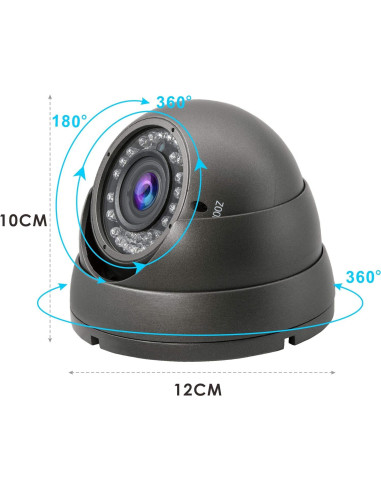 Cámara de Seguridad Híbrida Inwerang 5MP Domo Varifocal 2.8-12mm