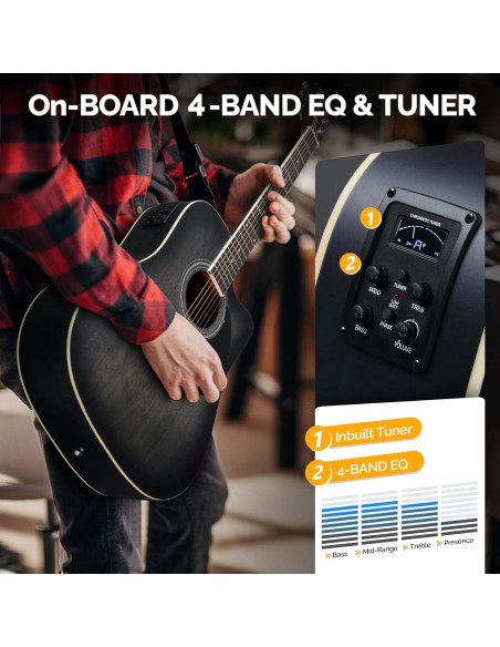 Guitarra Acústica Eléctrica Glarry AEG-Black-70 41" para Principiantes Guitarra Acústica Eléctrica Glarry AEG-Black-70 41" para Principiantes