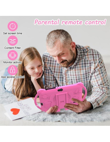 Tableta para Niños WUIUHOU 7" Android 12 32GB Rosa