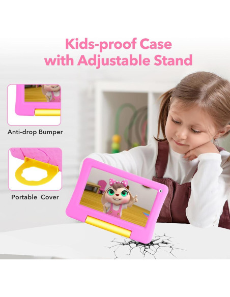Tableta Educativa UJoyFeel 7" Rosa para Niños 3-12 Años Tableta Educativa UJoyFeel 7" Rosa para Niños 3-12 Años