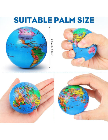Paquete de 60 Pelotas de Estrés Vinsot Mini Globo 6.3 cm Paquete de 60 Pelotas de Estrés Vinsot Mini Globo 6.3 cm