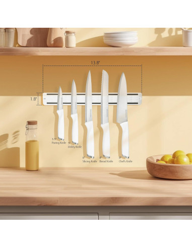Juego de cuchillos de cocina Diamosteel 6 piezas blanco