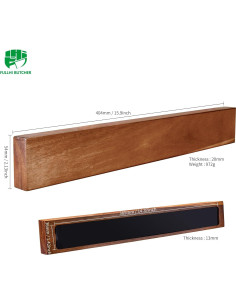 Barra Magnética de Madera 40.64 cm FULLHI Soporte de Cuchillos 2