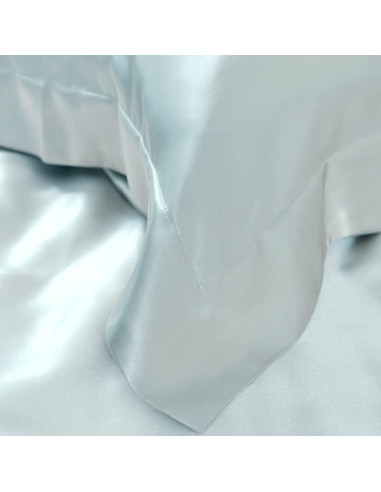 Funda de Almohada de Seda THXSILK Reina 100% Morera Azul Claro