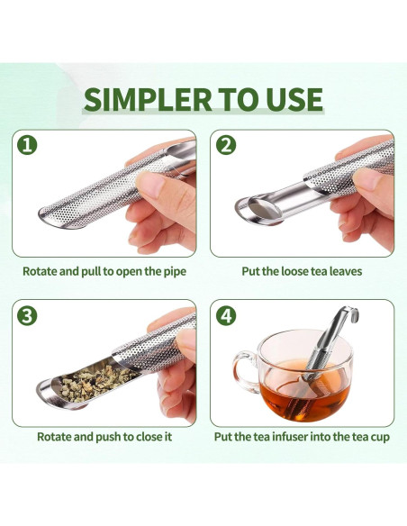 Infusores de Té de Acero Inoxidable Zyluria - Paquete de 5 Infusores de Té de Acero Inoxidable Zyluria - Paquete de 5
