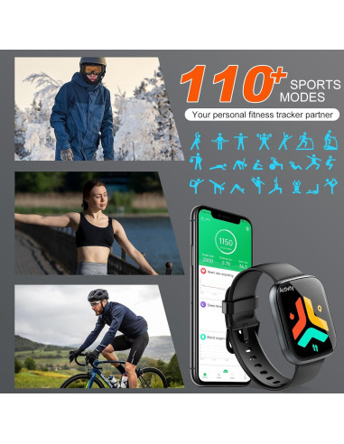 Reloj Inteligente Puqo T80 Pantalla Táctil 1.95" IP68 Fitness
