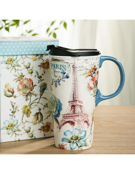 Taza de Cerámica para Viaje Topadorn 0.5L con Tapa y Caja Taza de Cerámica para Viaje Topadorn 0.5L con Tapa y Caja