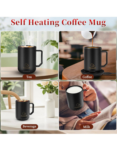 Taza de café inteligente Cyuanll 12 oz con control de temperatura