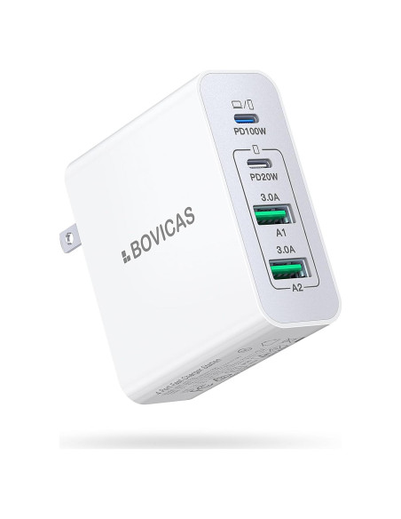 Cargador de Pared USB C BOVICAS 140W 4 Puertos Rápido Cargador de Pared USB C BOVICAS 140W 4 Puertos Rápido