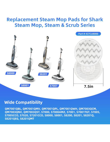 Almohadillas de Reemplazo VIEWALL para Mopas Shark - Paquete de 8